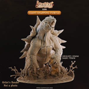 Giant Snapping Turtle | Pirates of the shattered seas | Dungeons and Dragons | 3d resin printed | Tabletop Gaming | TTRPG | Fantasy