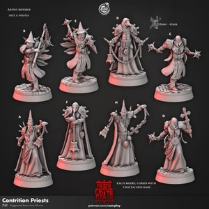 Contrition Priests | Evil Priests | Church of Wrath | Cast N Play | Halloween | Dungeons and Dragons | Dark Fantasy | Tabletop Gaming