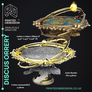 Discus Orrery | The Wandering Discus | Printed Obsession | Dungeons and Dragons | Tabletop gaming miniature | Fantasy | 3d printed mini