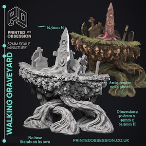 Walking Graveyard | The New Flesh | Printed Obsession | Dungeons and Dragons | Tabletop gaming miniature | Fantasy Gaming | 3d printed mini