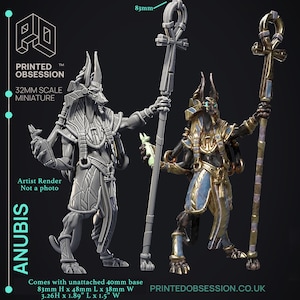Anubis Lord of Death | Court of Anubis | Printed Obsession | 32mm Scale Miniature | DnD and tabletop gaming miniatures | Fantasy Gaming