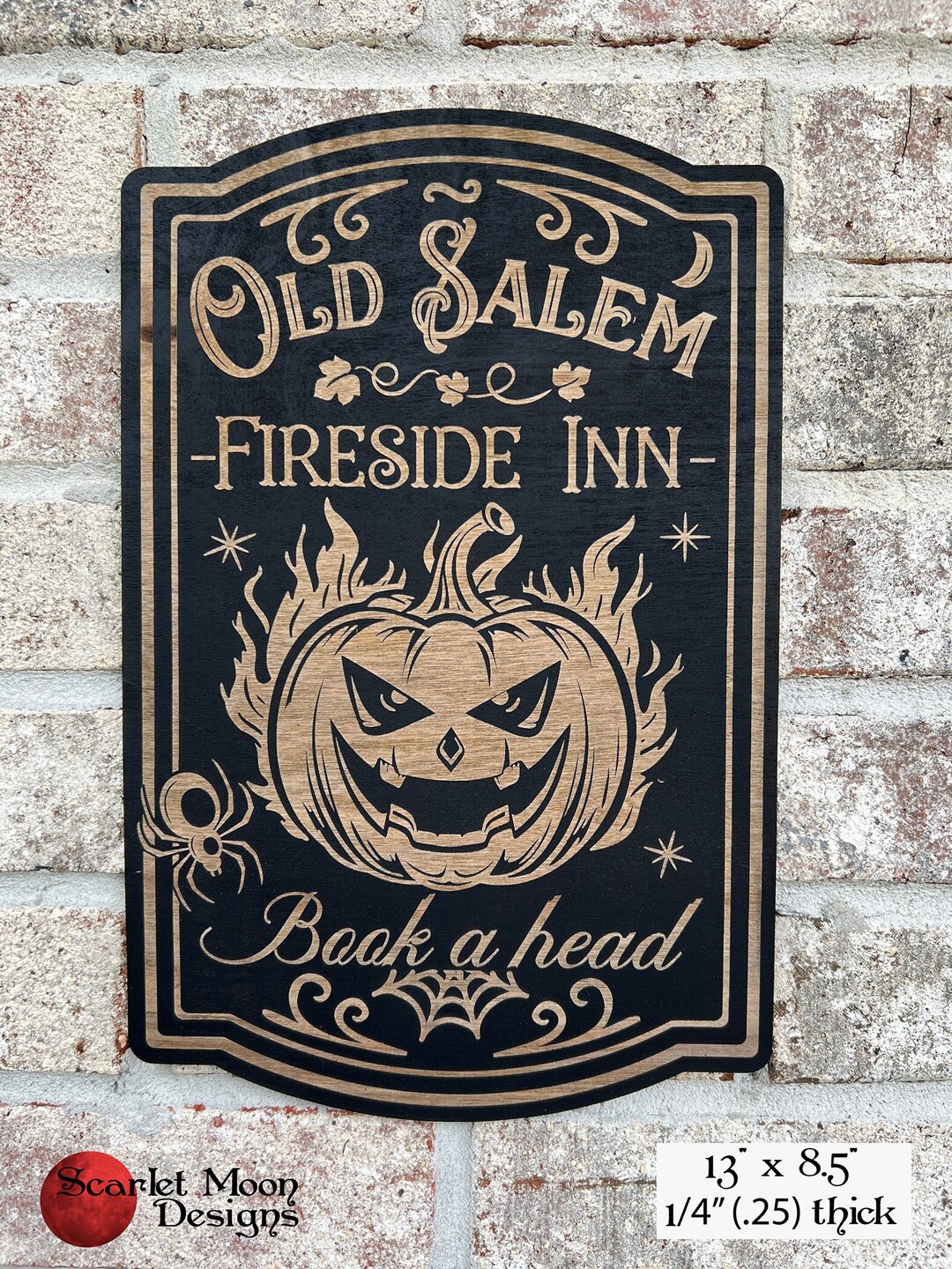 Old Salem Fireside Inn Halloween Sign: Laser Cut Birch Plywood (13
