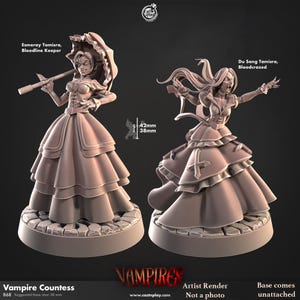 Vampire Countess | Ancient Vampires | Bloodline keeper and Bloodcrazed | Cast N Play | Dungeons and Dragons | 3d printed | Tabletop Gaming