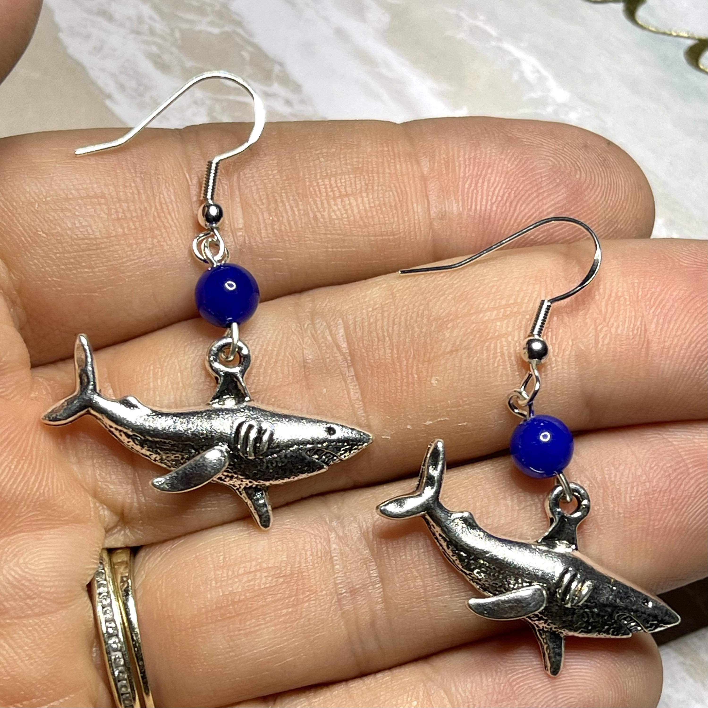 Shark Earrings Shark Jewelry Elasmobranch Earrings Etsy