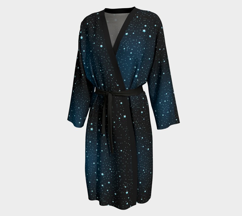 Astrology Robe Stardust Navy Peignoir Robe Gothic Robe Galaxy Peignoir Cosmic Robe Witchy Robe Galaxy Robe