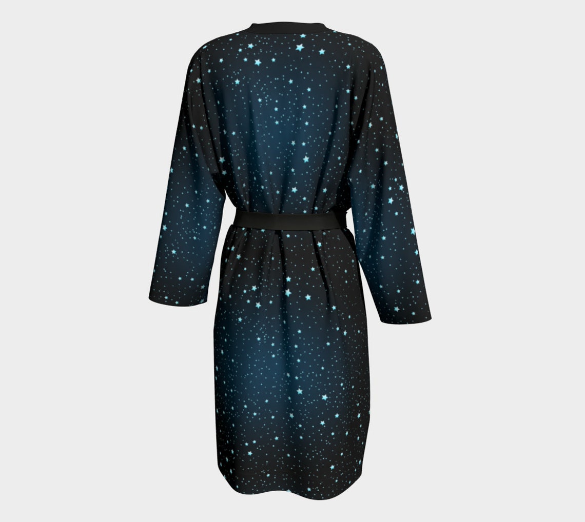 Stardust Navy Peignoir Robe Cosmic Robe Astrology Robe Etsy