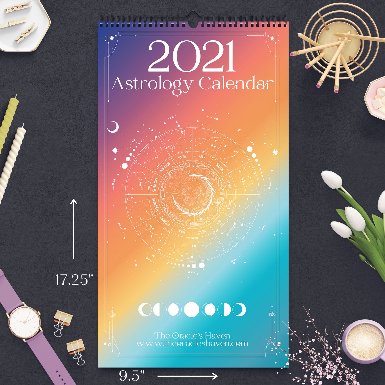 2021 Astrology Calendar Vibrant Color Colorful 2021 Etsy