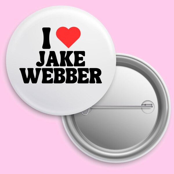 Y2K Pinback Button | Jake Webber | Youtube YouTuber| 2000’s Pin Button | I heart | I love | 90s Aesthetic | Emo Clothing | Y2K Accessory Pin