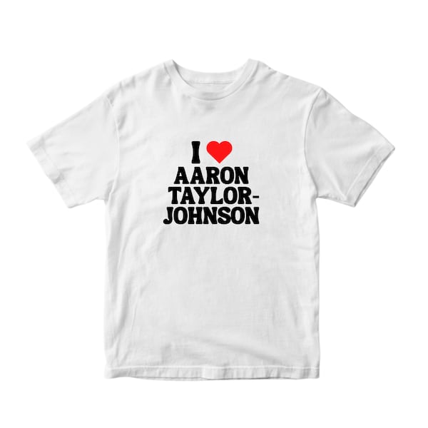 Y2K Baby Tee | Aaron Taylor Johnson | Movie TV Actor | 2000’s t-Shirt | I heart | I love | 90s Aesthetic | Clothing | Y2K Babydoll shirt