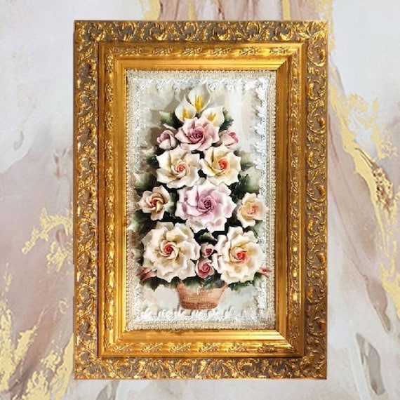 CAPODIMONTE★ブーケ★陶花★イタリア★壁掛 CAPODIMONTE☆ブーケ☆陶花☆イタリア☆壁掛 CAPODIMONTE☆ブーケ☆陶花