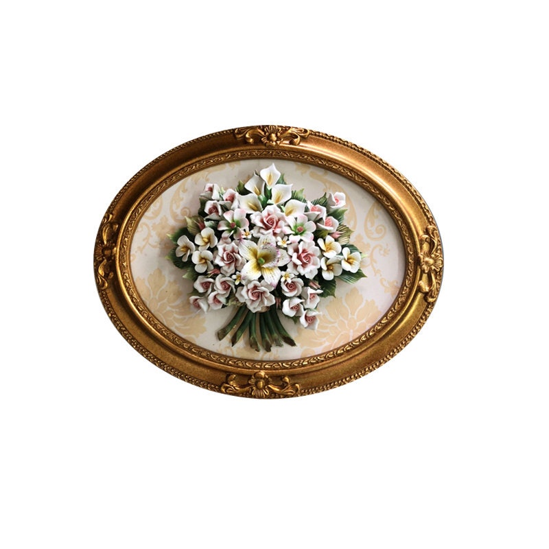 Plaque de porte modèle parchemin décor tradition fleur polychrome