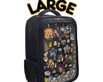 FullSize! CariWare Ultimate Ita Backpack LARGE - Pin Display Bag, Removable Insert, Pin Trading, Durable Water Resistant, Laptop Compartment