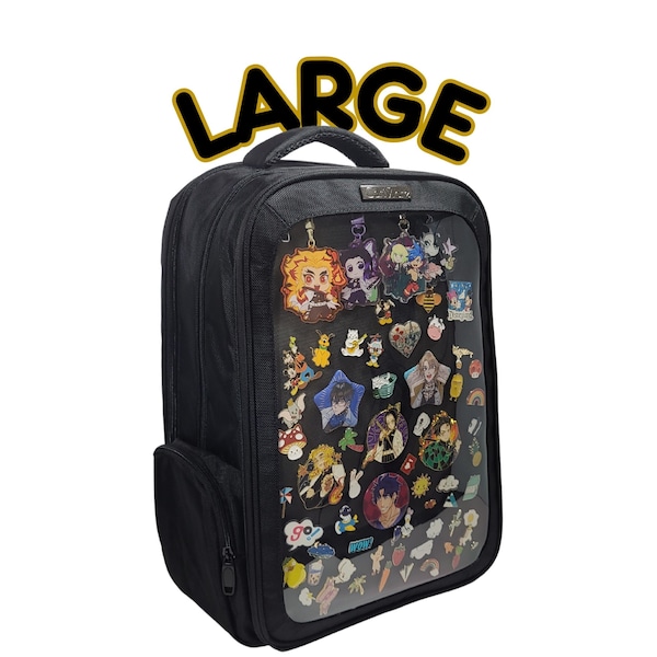 FullSize! CariWare Ultimate Ita Backpack LARGE - Pin Display Bag, Removable Insert, Pin Trading, Durable Water Resistant, Laptop Compartment