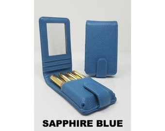 Sapphire Blue Lipstick & Essential oil Roller bottle Pouches- Flip Lipsense Cases