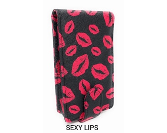 Sexy Red Lips Lippenstift- und ätherische Öl-Rollerflaschenbeutel – Flip Lipsense-Hüllen