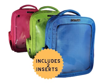 Itabag ITA Backpack Includes 2 inserts - MEDIUM - Pin Display Bag, Removable Insert, School or Work Bag, 13" Laptop Compartment