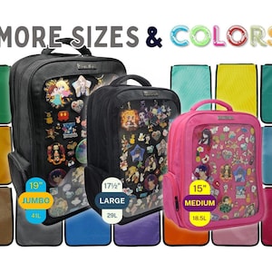 3 Sizes Ultimate Ita Backpack CariWare  - Pin Display Bag, Removable Insert, Pin Trading, Durable Water Resistant, for 13/15/17 Laptop Sizes