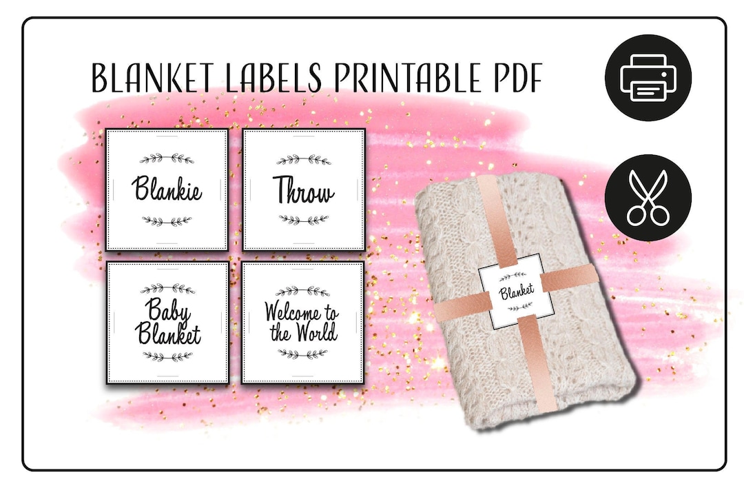 Baby Blanket Label Bundle Print at Home Tags, Display Cards PDF