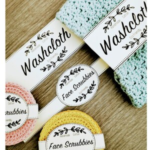 Facial Scrubbies and Washcloth Printable PDF Labels, Tags / Packaging Instant Download image 5