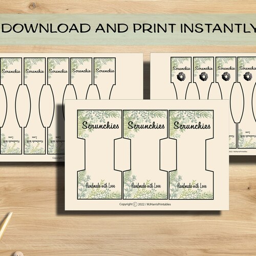 PRINTABLE Scrunchies Template Display Card Scrunchie Tag - Etsy