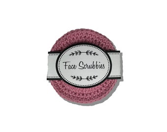 PRINTABLE Face Scrubbies Label Print at home Facial Rounds Tag Template Scrubby packaging instant download PDF wrapper display card