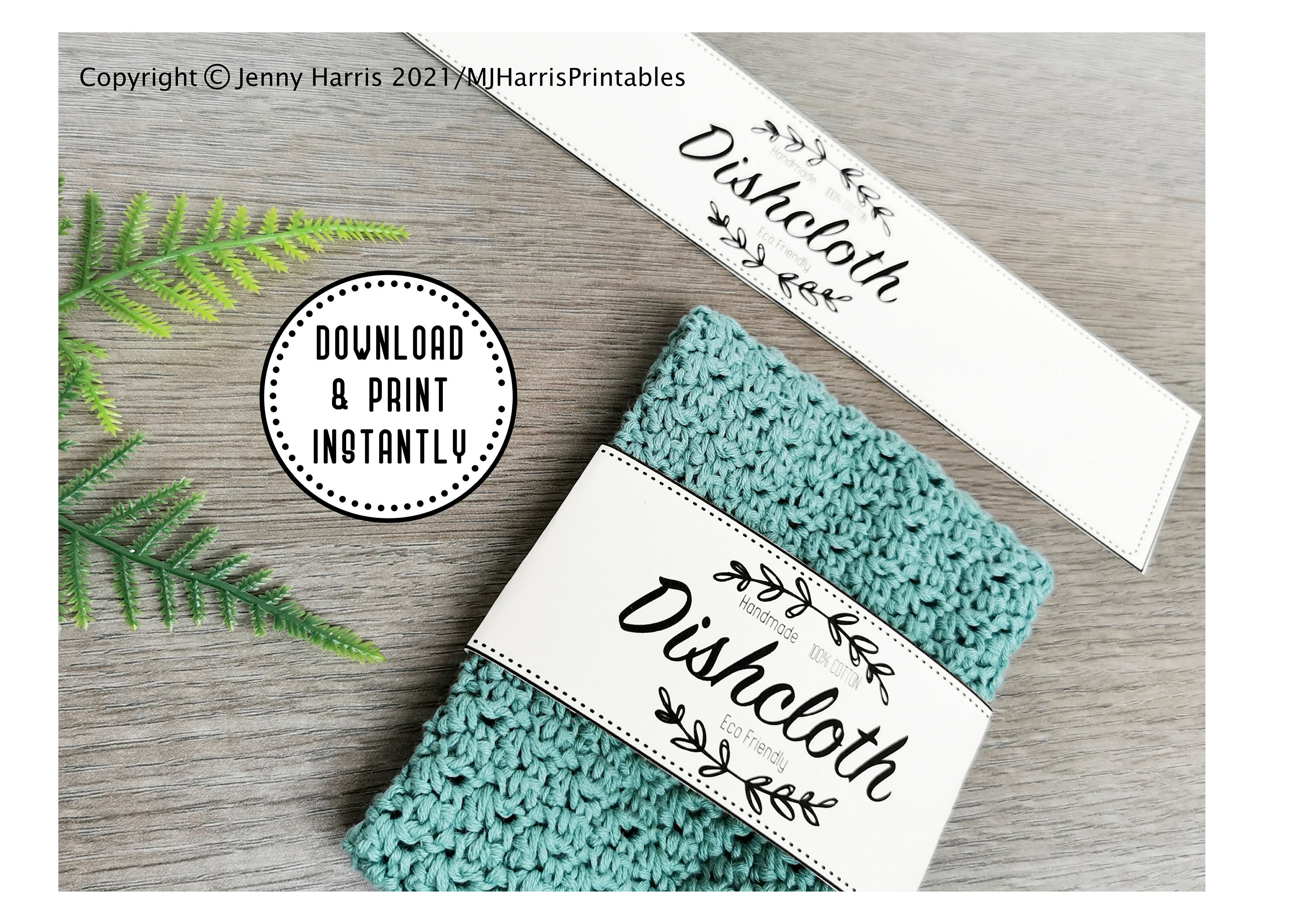 Dishcloth Crochet Printable Tags Labels Gift Tags Labels Etsy