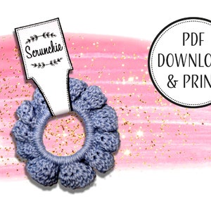 PRINTABLE Scrunchies TEMPLATE Display Card Scrunchie Label Tag ...