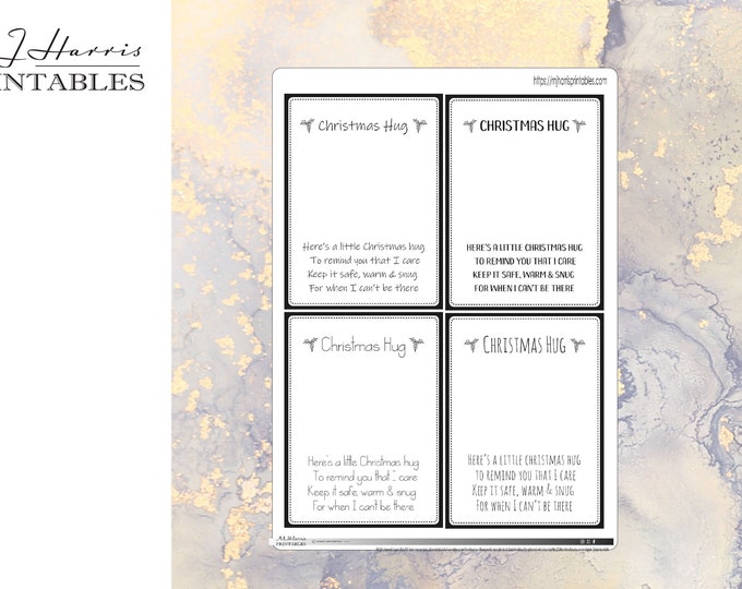 PRINTABLE Christmas Hug 'I' Version Crochet Poem Display Card Template ...
