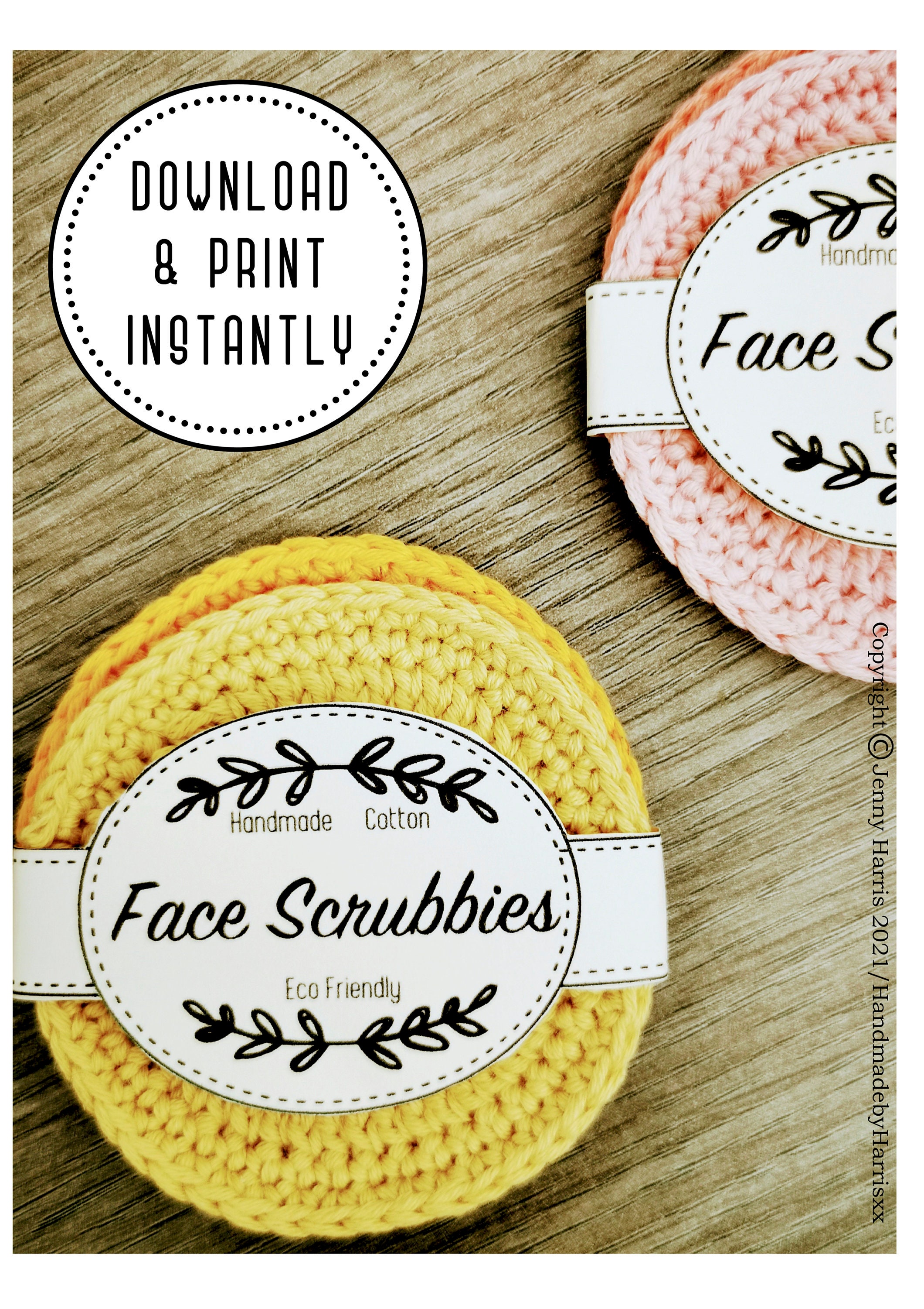 Face Scrubbies Label Printable Face Scrubby Label Scrubby Gift Tag My