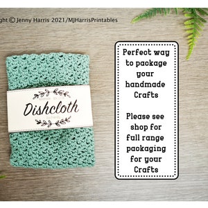 Dishcloth Crochet Printable Tags Labels, Gift Tags, Labels, Gift Tag ...