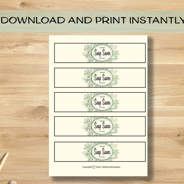 Zeep Saver haak Label tag sjabloon Instant download afdrukbare PDF