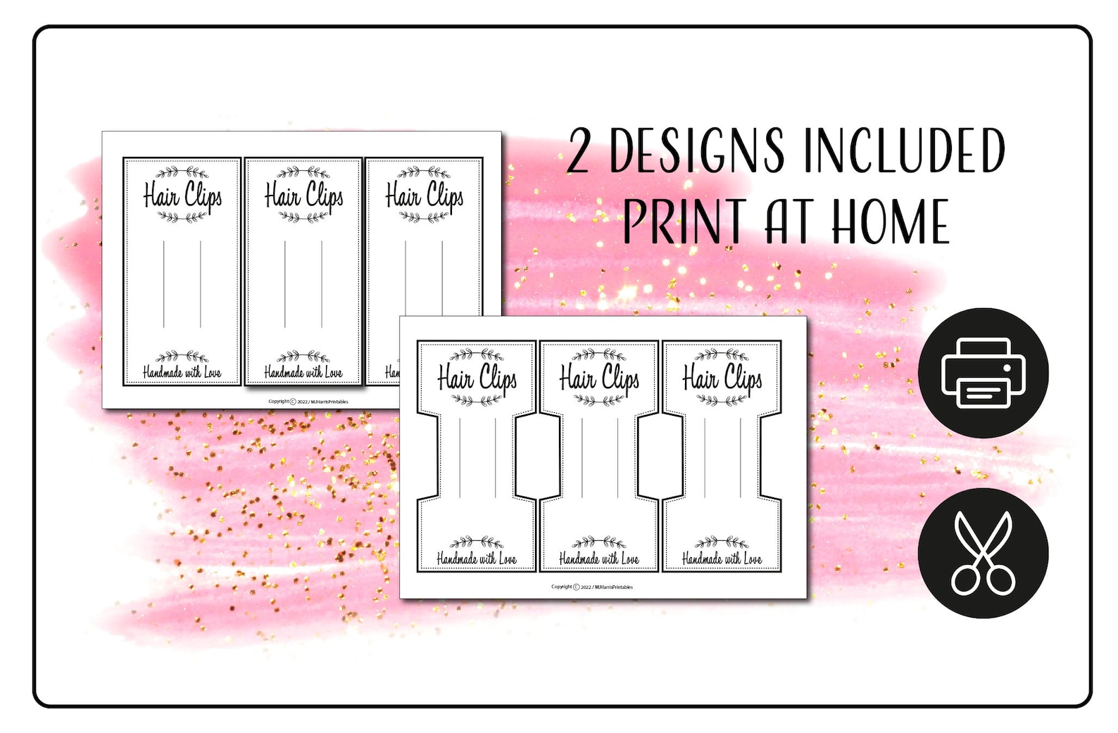 PRINTABLE Hair Clip Display Cards / Template / Tag / Label / Etsy