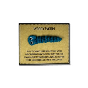 Worry Worm Crochet Poem Display Card Template Label Tag. Printable PDF Instant Download.