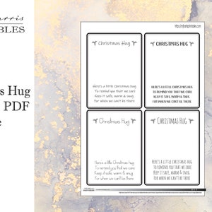 PRINTABLE Christmas Hug Crochet Poem Display Card Template Label Tag ...