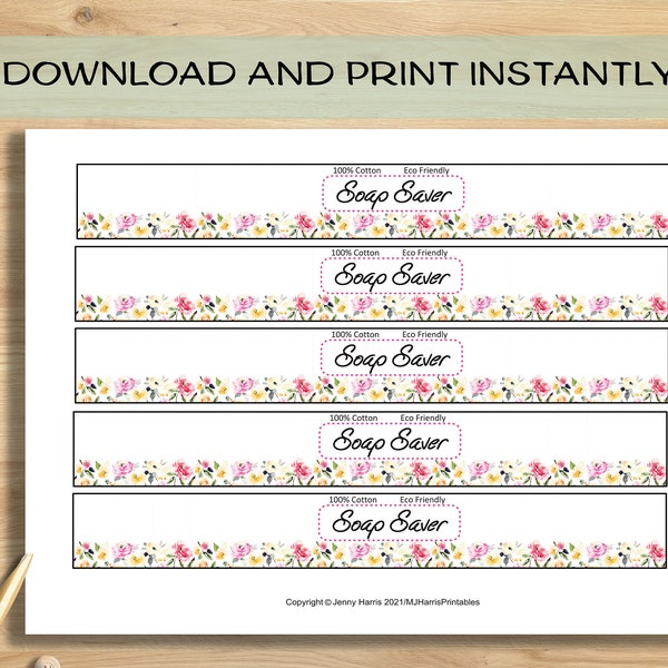 Soap Saver Printable PDF Labels / Tags / Template Handmade packaging Print at home Instant download