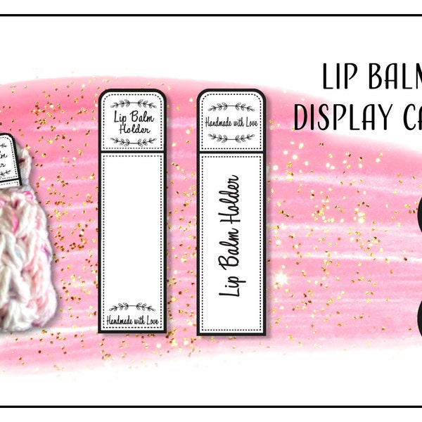 Lip Balm Holder Cozy Chapstick Display Card Template Label Tag. Printable PDF insert Instant Download. Print at home. Crochet