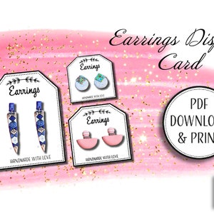 PRINTABLE Earrings Display Cards / Template / Tag / Label / PDF to ...