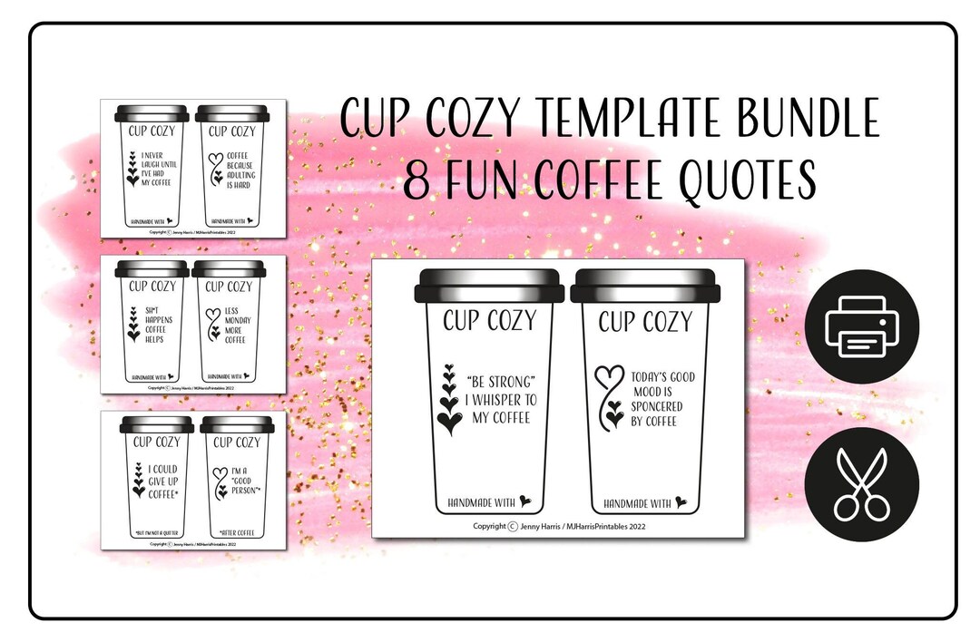 PRINTABLE Cup Cozy Display Cards Templates Mug Hugs Tags Labels ...