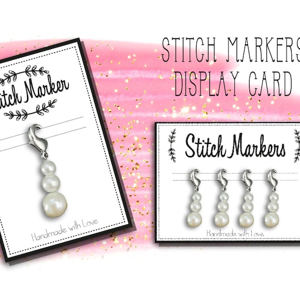 Stitch Marker Display Card Template handmade stitch markers label tag packaging download