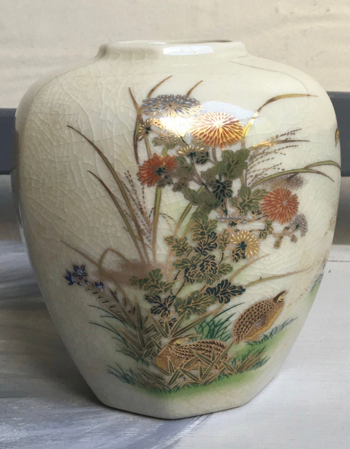 Green Leaf otagiri Japan Oriental Vase Pendant Etsy