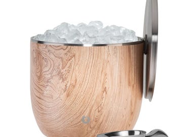 Cubo de hielo extra grande de acero inoxidable con tapa y pala