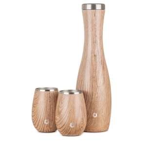 Stainless Steel Wine Carafe and Wine Glass Set