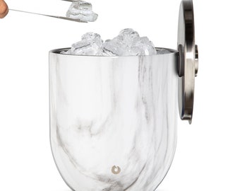 Vacuum Insulated Stainless Steel Ice Bucket with Lid and Tongs