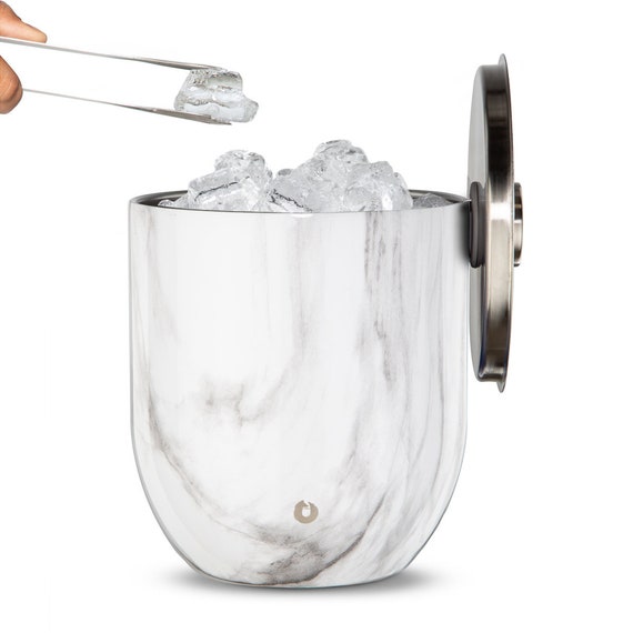 Stainless steel ice bucket with best sale tongs