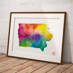 Iowa Watercolor, State Art, Midwest Art, Hawkeye Art, DIGITAL DOWNLOAD, PRINTABLE
