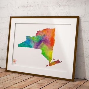 New York Watercolor, State Art, North East Art, New York City Art, Home Art, DIGITAL DOWNLOAD, PRINTABLE