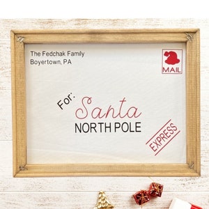 Carta a Santa lienzo inverso, carta a Santa, carta infantil a Santa, carta de Santa, decoración navideña, decoraciones navideñas, vacaciones