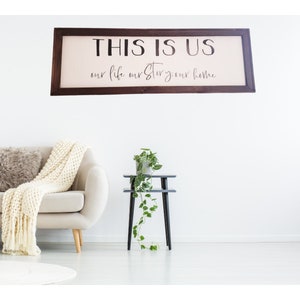 this is us, this is us sign, our life, our story, our home, living room sign, living room decor, this is us decor, family sign, family decor