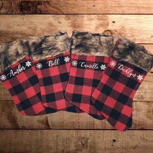 Personalized Christmas stocking*Buffalo plaid Christmas stocking, Christmas decor, buffalo plaid stockings, personalized stockings