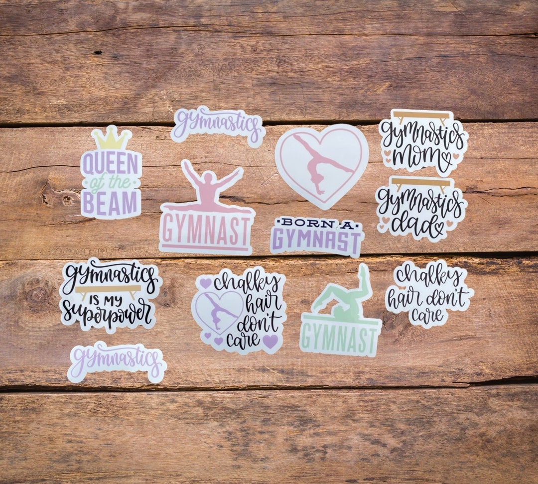 Gymnastic Stickers, Gymnastics Stickers, Born a Gymnast, Water Bottle